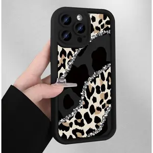 Case for iPhone 16 Pro Max 15 Plus 14 13 12 11 XS XR Leopard Pattern Pocket-Friendly Shockproof Silicone Protective Softcase