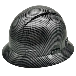Full Brim Hard Hat Vented, Carbon Fiber Design, Lightweight Construction Helmet with 6-Point Adjustable Ratchet Suspension, Soft Padded Chin Strap & Brow Pad for Job Site, Industrial Work, Outdoor Projects