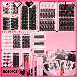 SOSIAYCICI LASH "The Almighty" DIY Lash Kit Box | 2080pcs Clusters with Bond, Seal & Applicator | Mixed Volume Natural Dense Dramatic Manga Cat Eyes Style | The All-Around Balanced Choice In One Kit | Salon Quality Extensions for The Almighty You