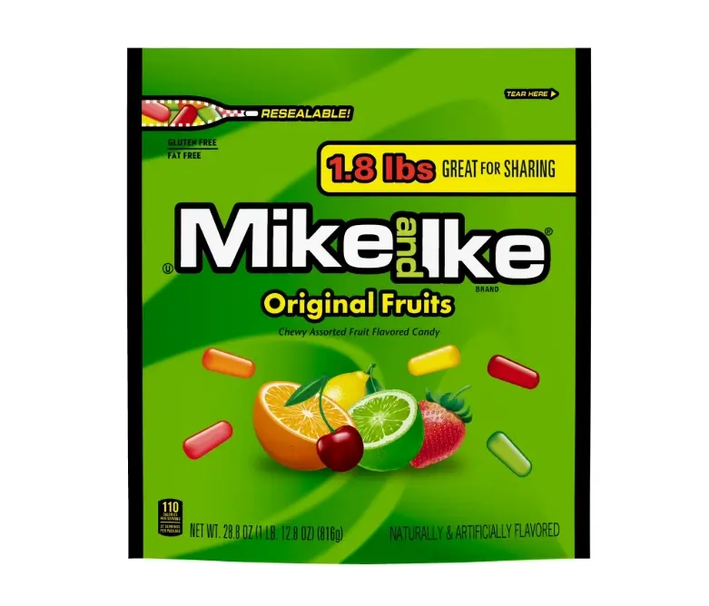 Mike and Ike Original Fruits Chewy Candy, 28.8 ounce Stand Up Bag, 1 count Sweet Snack