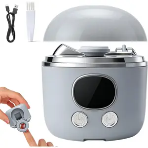 Safe Electric Nail Clippers for Seniors with Magnifier & LED Light, 5-in-1 Automatic Nail Trimmer for Thick Nails, Professional Pedicure Grooming Kit, Gift for Parents