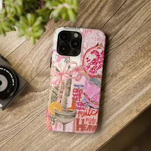 Mclaiwoodshop Pink Preppy Collage Preppy Wall Collage Coquette Bow Colorful School Girls Phone Cases Phone Cover Hard Case Tough 2-piece Magnetic Phone Case