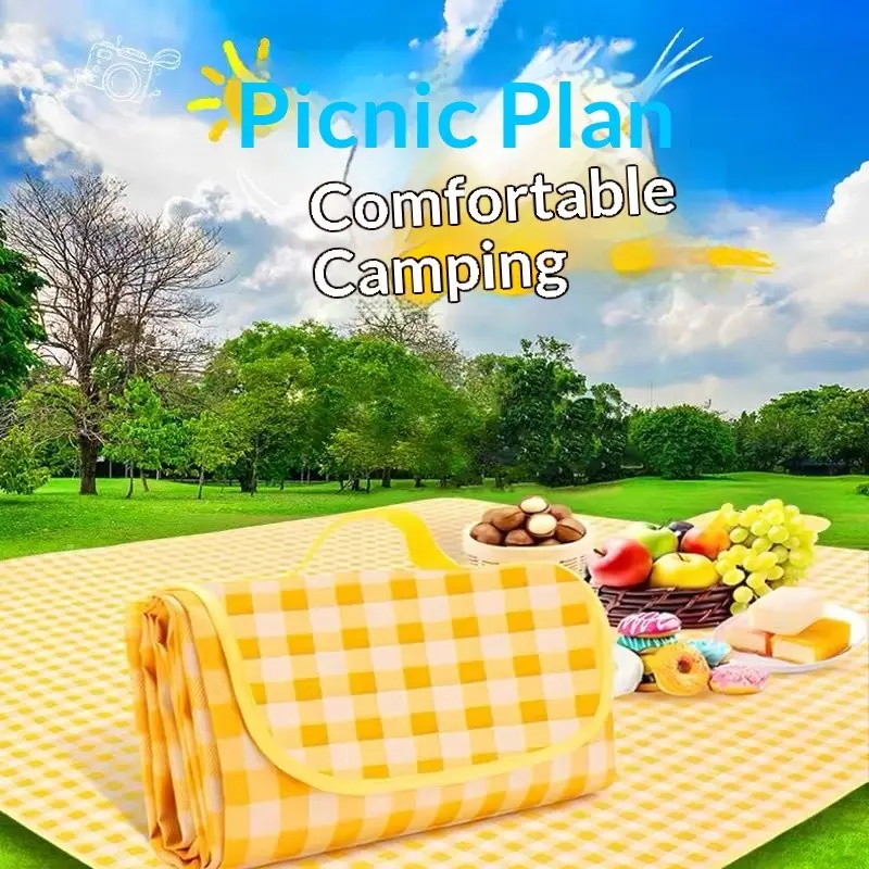 Chessboard Pattern Picnic Blanket, Multiple Sizes Available, Waterproof and Moisture-Resistant, Foldable and Portable, Ideal for Beach Camping Outdoor Bbqs, Lightweight Picnic Mat, Camping Gear, Picnic Essentials