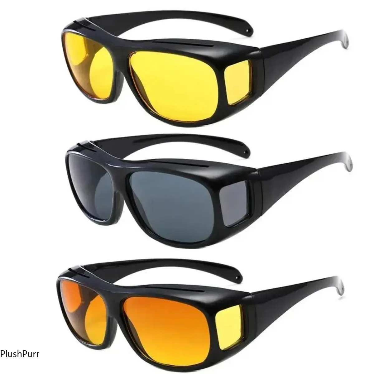 Unisex 3-Pack Sports Outdoor Sunglasses - UV400 Protection Eyewear, Night Vision Driving Goggles with Cover, Goggles Sports Eyewear for Day and Night Use, Uv400 Sports Eyewear summerwins