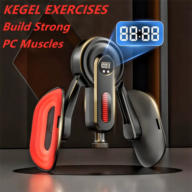 Men's Kegel Exercise Equipment - Pelvic Floor Trainer with 2 Versions (Counter Timer Equipped, No Counter & Timer Function), Strength Training Gear for Glute Lift, PC Muscle Building & Arm Toning
