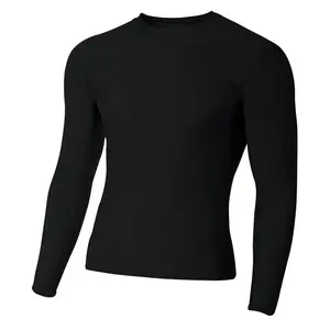 A4 Boys' Long-Sleeve Compression Crew - Athletic Base Layer for Youth Running & Sports Training Sporty Jersey with 4-way Stretch and Moisture-wicking Technology