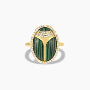 Elevated Scarab Malachite Ring