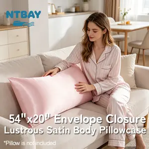 NTBAY Silky Satin Body Pillowcase for Hair and Skin, Luxurious and Silky Pillow case with Envelope Closure