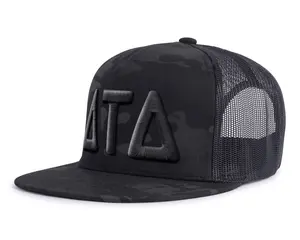 DELTA TAU DELTA 5-Panel Flat Camo Hat Black