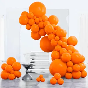 PartyWoo Orange Balloons 123pcs Different Sizes of 18 12 10 5 Inch Matte Fall Balloon Arch Kit Garland for Thanksgiving Halloween Little Cutie Baby Shower Birthday Party Decorations Orange-Y9