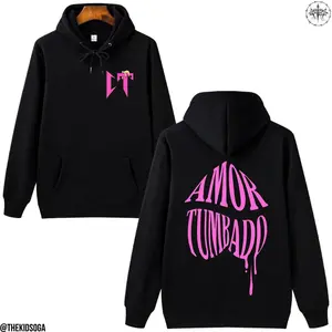 Pink Amor tumbaddd Hoodies Men Fashion Corridos Tumbados Long Sleeve Sweatshirts Women Cool Casual Harajuku Hooded Pullover Sudaderas