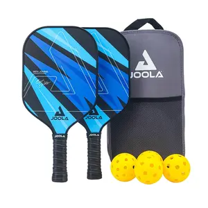 JOOLA Ben Johns Blue Lightning Pickleball Set, 2 Fiberglass Paddles with Honeycomb Core, Paddle Bag, 4 Balls