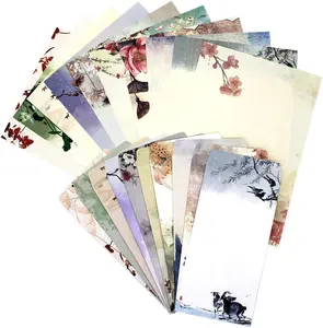 Stationery Paper and Envelopes Set,60Pcs Stationary Set(40 Stationery Papers + 20 Envelopes) 10 Different Color Ink Painting Classic Vintage Antique Design with Tape. (60 PC) MR.FOAM