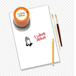 I Love Jesus Faith Stamp, Creative Prayer Hand Design, Religious Sentiment Rubber Seal, Self-Inking Ink Pad, Ideal for Gifts & Souvenirs