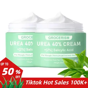 【2 - Packs】 Grocerism Urea Cream 40 Percent For Feet Plus 2% Salicylic Acid Foot Cream and Hand Cream Maximum Strength with Hyaluronic Acid, Aloe Vera and Tea Tree For Deep Moisturizes,Callus Remover, Hydrating, Dry & Cracked Skin, Springtok