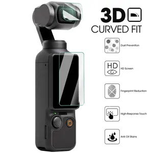 DJI OSMO Pocket 3/2 Tempered Glass Screen & Lens Protector Set HD Scratch-Resistant Water-Proof Shockproof Protective Film for DJI Pocket3 Pocket2 Camera