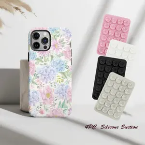 Watercolor Spring Floral Phone Case, 4PC Silicone Suction Phone Case Mount, Hydrangea Blooms Tough Phone Case, Spring Gifts Phonecover, Gift for her, Protective