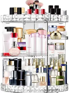 Makeup Organizer 360 Degree Rotating 7 Adjustable Layers Large Capacity Cosmetic Organizer Transparent Make Up Organizers and Storage