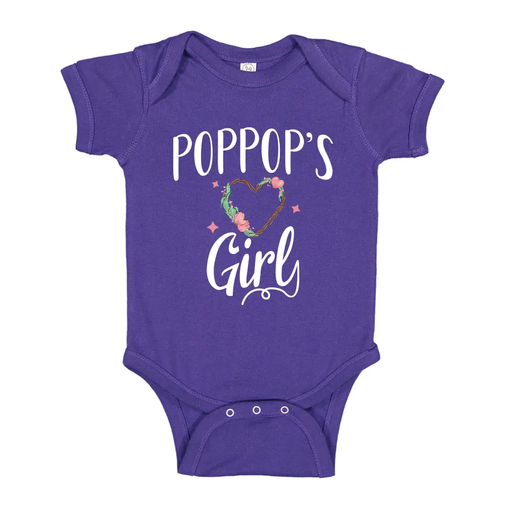 Poppop's Girl Baby Bodysuit One Piece or Toddler T-Shirt Poppop Baby Girl Clothes, Poppop Pregnancy Announcement, Fathers Day Gift for Poppop