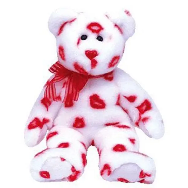 TY Beanie Buddy - SMOOCH the Kisses Bear (13.5 inch) - MWMTs