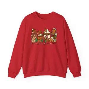 Gingerbread Hot Cocoa Cookies Sweatshirt | Holiday Christmas Cozy Crewneck