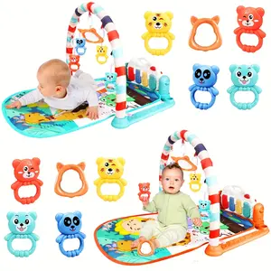 Baby Pedal Piano, Musical Activity Center Baby Piano Gym Mat Tummy Time Padded Play Mat for Newborn Toddler Infants, Christmas/Birthday/Halloween Gift, Random Accessories Color
