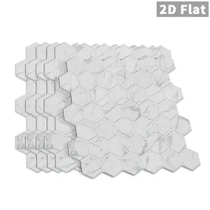 2D Flat Hexagon Marble Wall Stickers | Self-Adhesive Residue-Free | Home/Rental Renovation #HomeDecor #PeelAndStickTiles #HomeRenovation #RentalFriendly