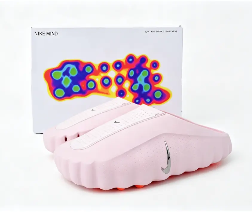 light pink wavy thick sole spherical bump fabric massage slides breathable indoor slides