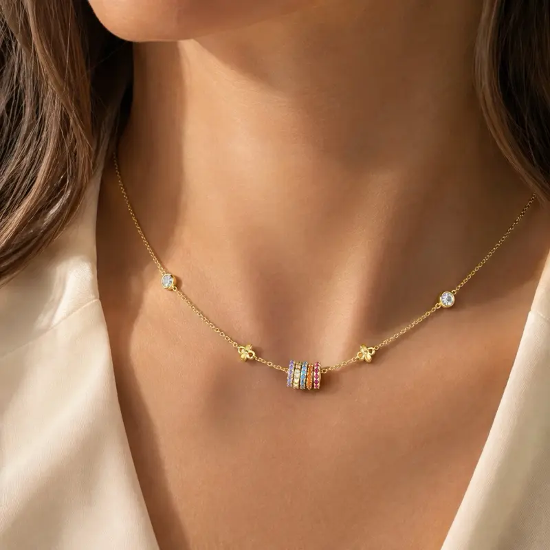 A Little Color, A Lot of Shine  Rainbow Bloom Necklace