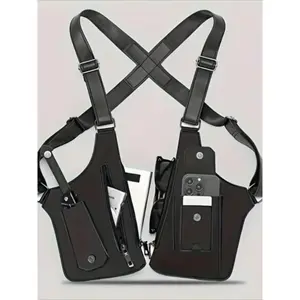 Casual Shoulder Bag with Underarm Wallet Pocket Gun Holster Phone Holder, Anti-Theft Hidden Design, Stylish and Functional, Versatile Bag, Zipper Belt Bag