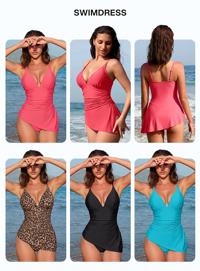 Lilylove 2026 New Swimsuit Women's Sculpting One Piece Ruched Cross-Front Tummy Tucking Slimming Snatched Waist Shapewear Bathing Suit Swimwear Swimming Beach The Twist Front Collection Tankini Swimdress