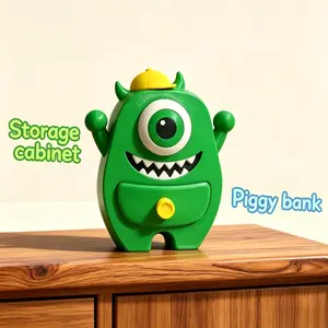 2-in-1 Monster Piggy Bank & Desk Organizer - 3D Printed Cute Coin Bank with Storage Drawer for Kids & Fans
