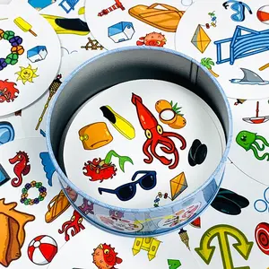 Quick Match Card Game, Fun Round Iron Box Family Party Card Game, Perfect Gift for Holidays and Birthdays, Entertainment Board Game, Card Games For Families
