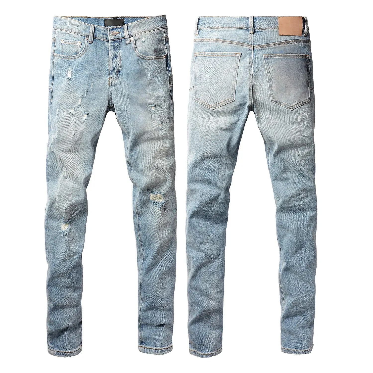 2026 new fashion men's jeans with ripped patch repair design, low-rise skinny jeans, sizes 28-40, branded jeans, street jeans, vintage jeans 9075