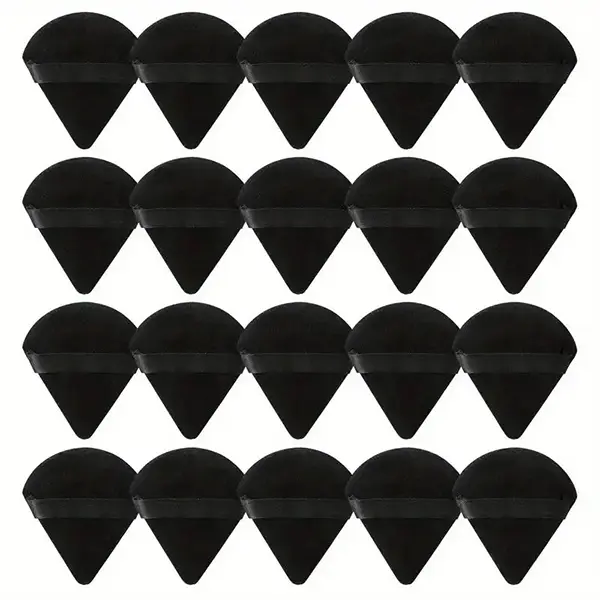 Velvet Triangle-Shaped Soft Makeup Powder Puffs, 20pcs/set Dust-Proof Makeup Puffs for All Skin Types, Makeup Tools for Women, Beauty Puff