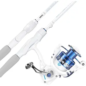 Fishing Rod and Reel Combo, IM6 Graphite 2Pc Blanks, Stainless Steel Guides with Ceramic Rings, Contoured EVA Handles & Fighting Butt, Split or Full Rear Handle Design, 13 Models