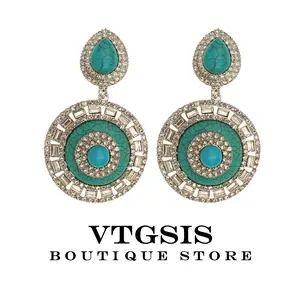 VTGSIS Chic Blue Wheel Ear Clips, A Nautical Elegance in Alloy and Synthetic Zirconia