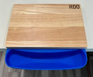 ROO Bundle - Durable Silicone Cutting Board Mat with Built-in Pouch & No-Slip Design for Kitchen Chopping & Meal Prep Stylish & Multi-Functional