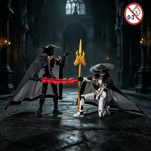 Two-Piece Bad Person Wuxia Hero Action Figure Set, High Mobility Joints, Martial Arts Desktop Decor Model, Collectible Figures Storage