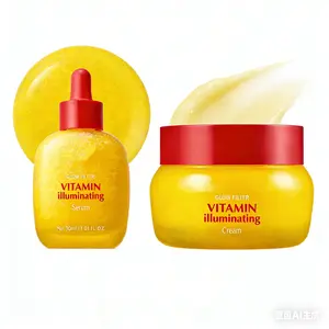 Vitamin Illuminating Serum+Vitamin Illuminating Cream,Brightening Vitamin C Serum with Niacinamide | Strengthens skin barrier,Vitamin C & 5% Niacinamide + 3% TXA | Dark spots Cream