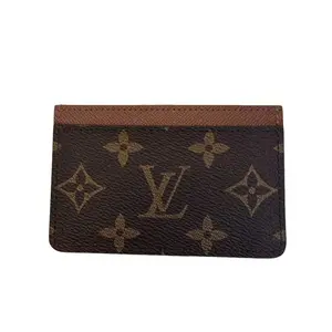 Pre-owned Louis Vuitton Coated Canvas Small Leather Goods Monogram Brown Card Holder
