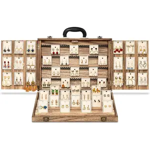 Earring Display for Selling, Portable   Display Case, Large Capacity  Display for Selling, Earring Card Holder Organizer with Lock for Earrings, Bracelets, Necklaces