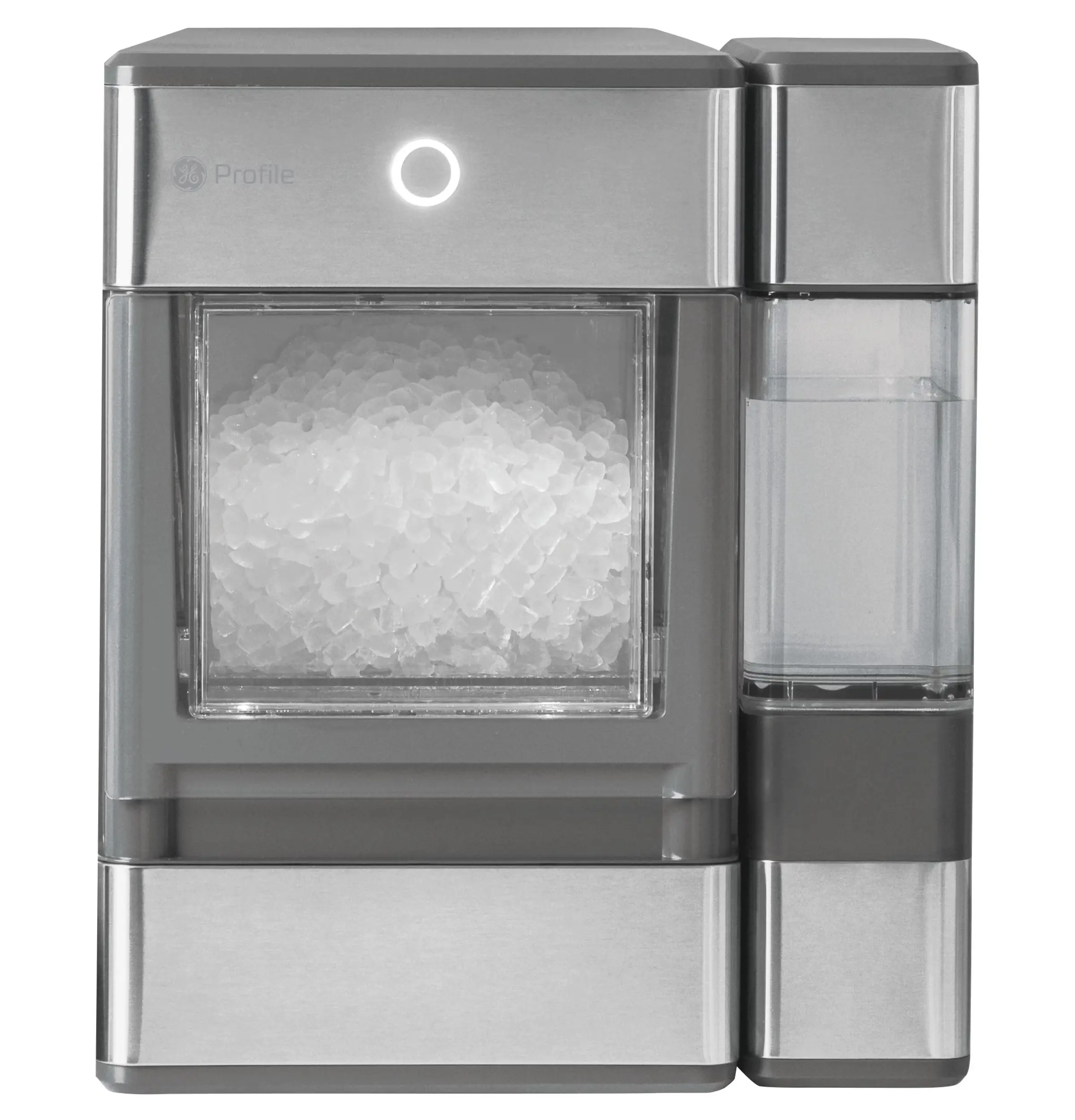 Nugget Ice Maker + Side Tank, Countertop Icemaker, Stainless Steel, 33lbs Daily Ice Production
