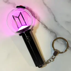 Mini Kpop LED Light Stick Keychain Army