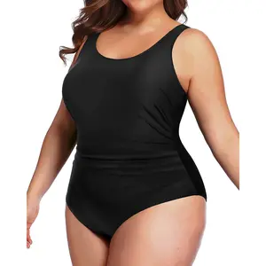 Daci Women Plus Size One Piece Swimsuit Tummy Control Bathing Suit Athletic Ruched Swimwear