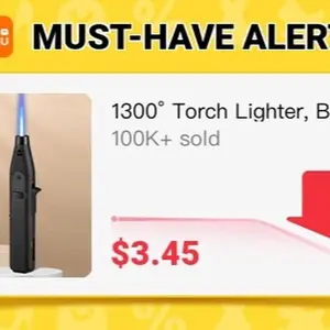 1300° Professional Windproof Torch Lighter - Refillable Blue Flame Jet for Kitchen, Camping, and Outdoor Use