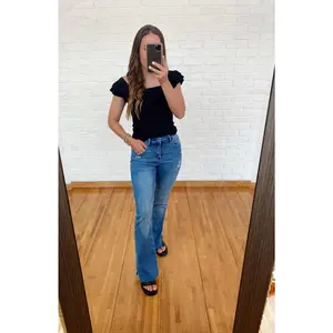 Jelly Jeans | Mid Rise Flares with Slits