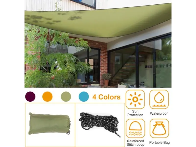 Fresh Fab Finds FFF-GPCT2381 Shade Sail Patio Cover Shade Canopy Camping Sail Awning Sail Sunscreen Shelter Triangle Cover for Kindergarten Playground Outdoor