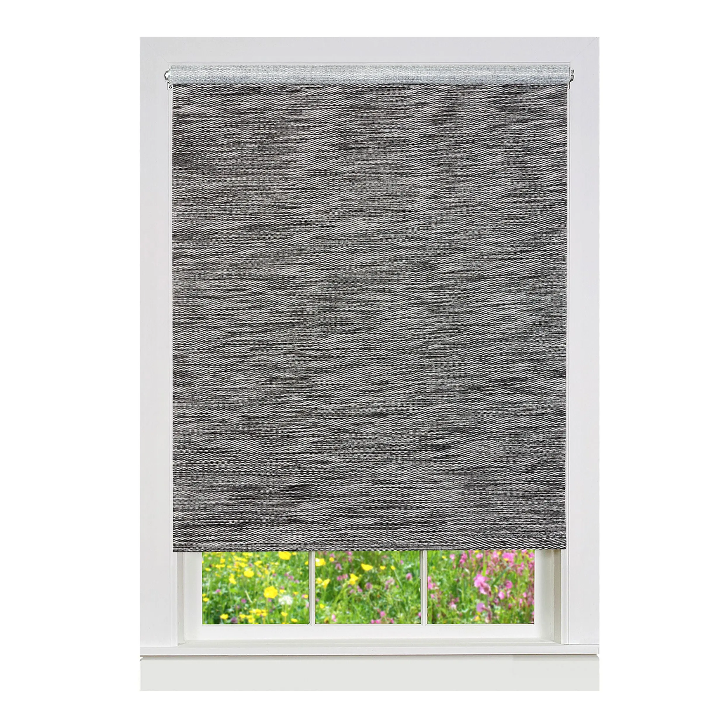 Achim CPS736SM01 Cordless Privacy Jute Shade, Natural Jute-Like Paper Fiber, 73 x 72 in - Smoke