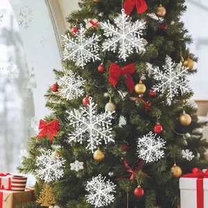 30pcs Set Christmas Hanging Snowflakes, Artificial Snowflake Decorations for Christmas Trees, Perfect for Family Parties & Festive Celebrations